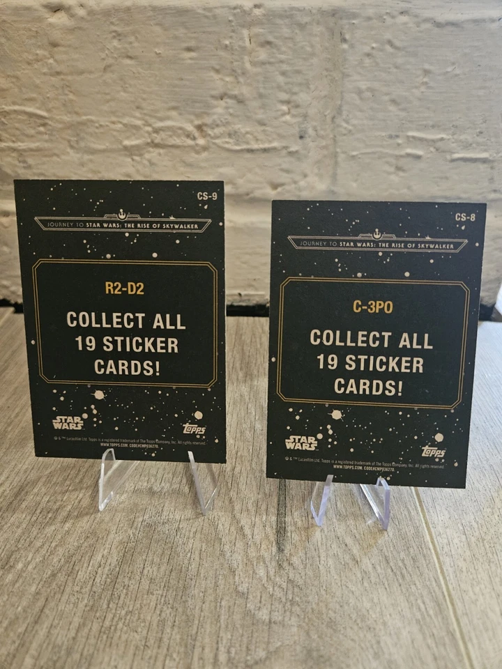 2017 Star Wars Journey to Last Jedi Sticker Insert 13 C-3PO And R2-D2 Rare Topps - Image 2 of 3