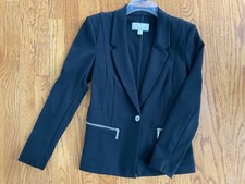 Michael Kors black knit blazer size 4 silver details