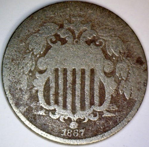 1867 ERROR CUD Shield Nickel Coin K3 - K4 NICE Size CUD Errors LOT #5 NR - Picture 3 of 8