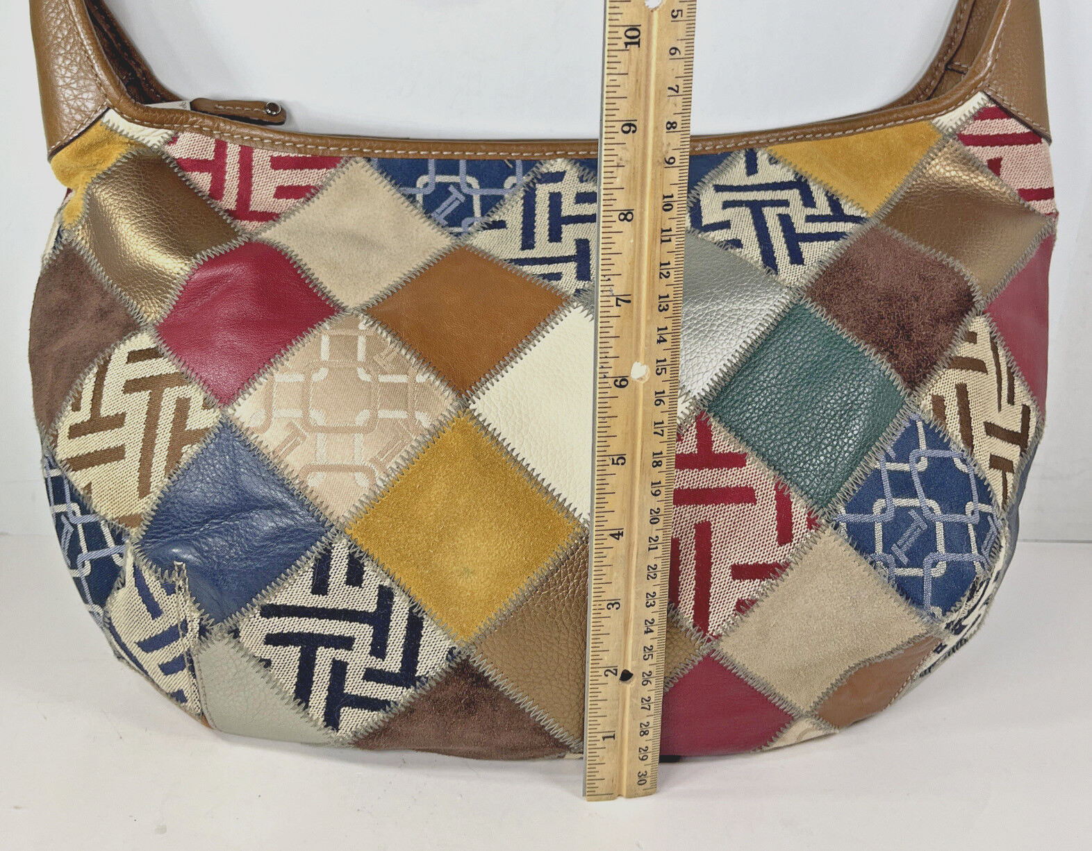 Tignanello Multi Color Suede Patchwork and Brown … - image 11