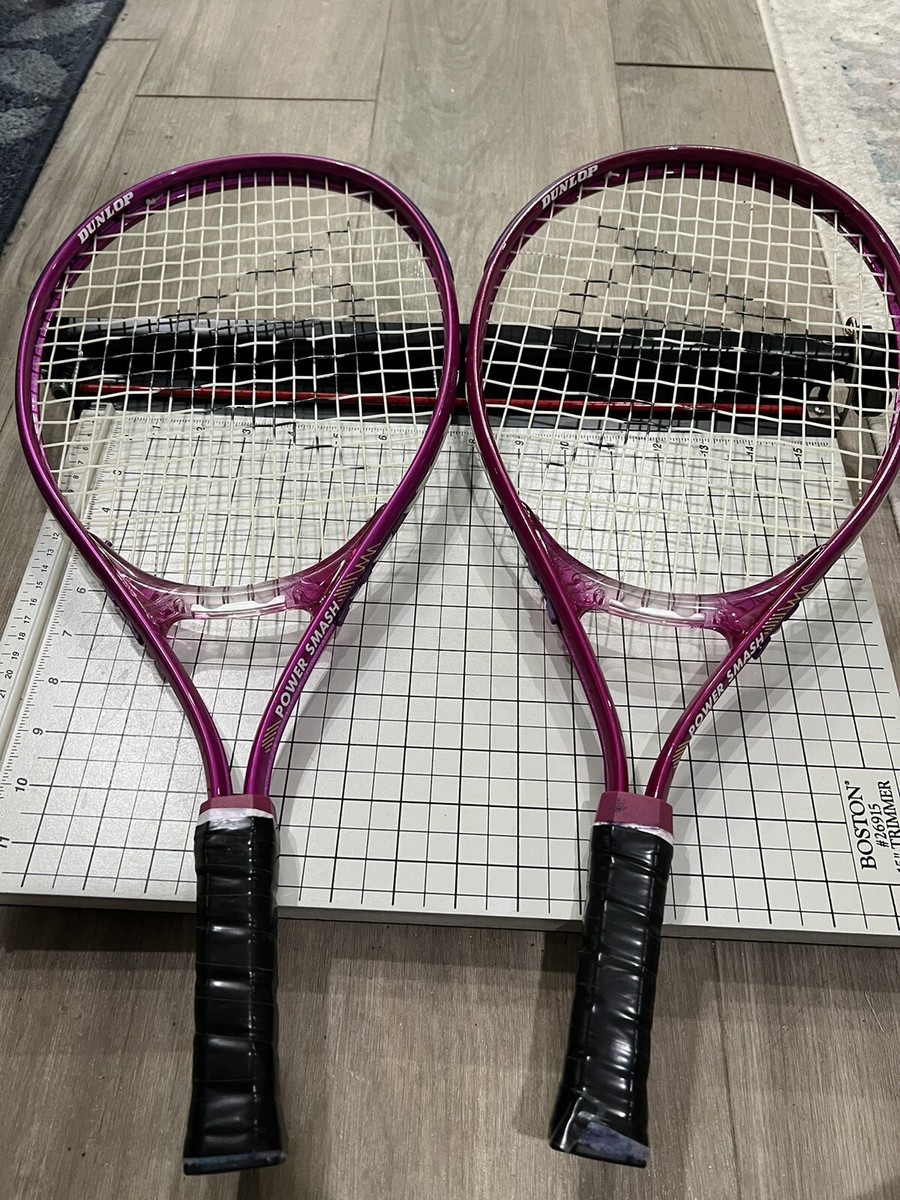 DUNLOP Power Smash テニスラケット 2本セット　テニスボール Pair Of Dunlop POWER SERIES SMASH 21