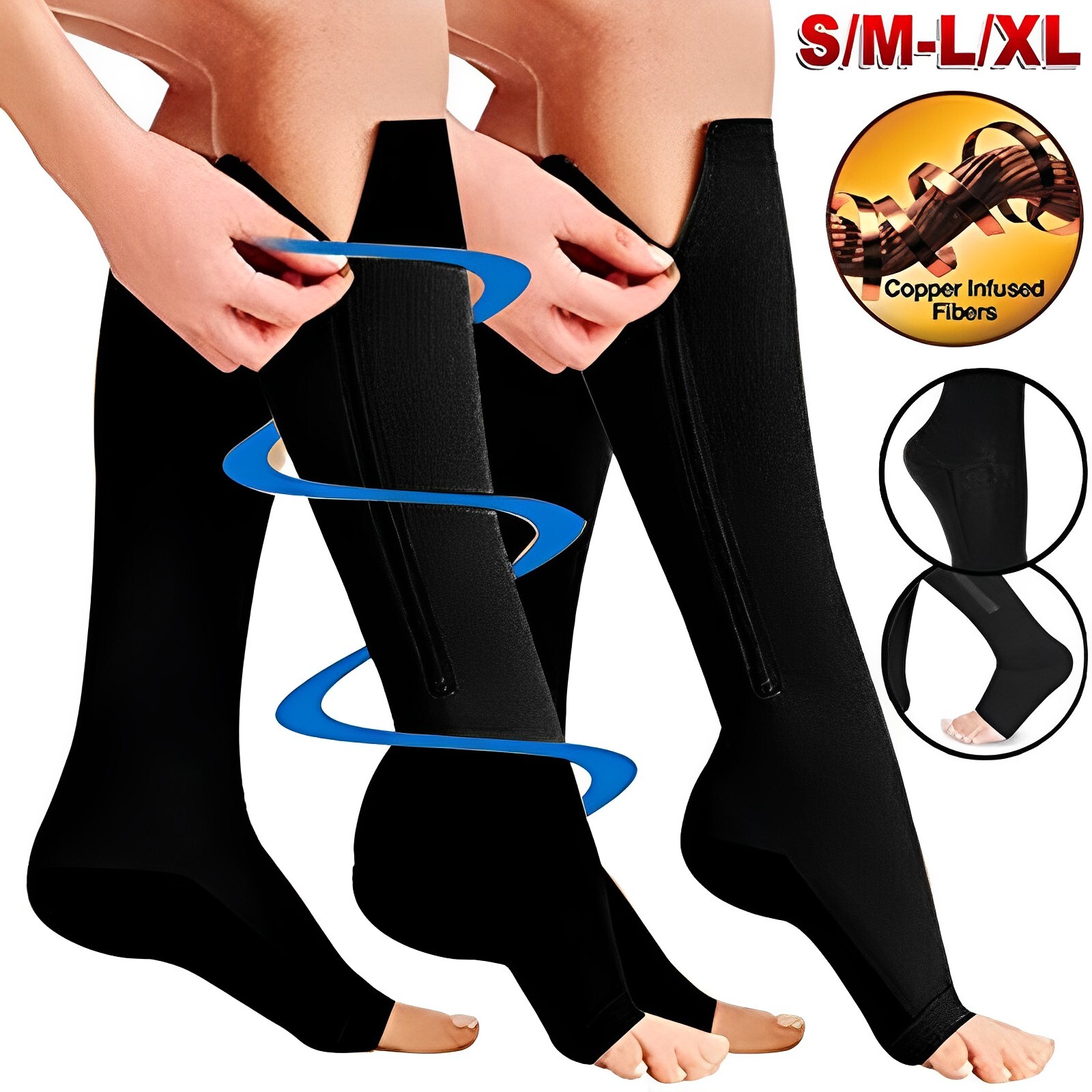 AZengear Calze A Compressione Per Uomini E Donne (20-30 MmHg / Classe 2 - Foto 7