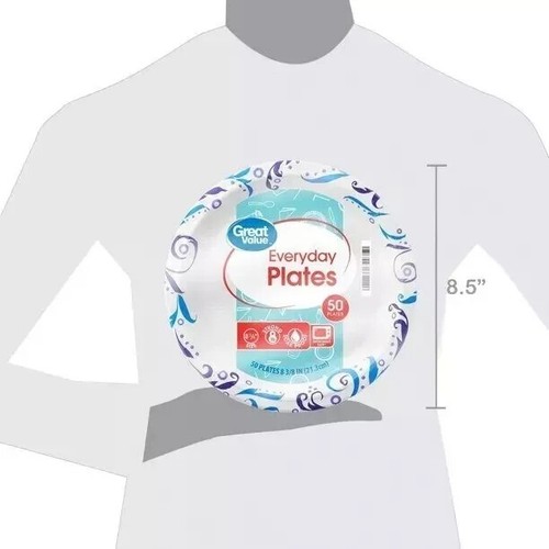 Great Value Everyday Disposable Paper Plates, 8.5 in, 200ct - Picture 7 of 11