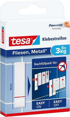 Powerstrips Klebestreifen für Fliesen und Metall 3 kg - Doppelseitige Streifen