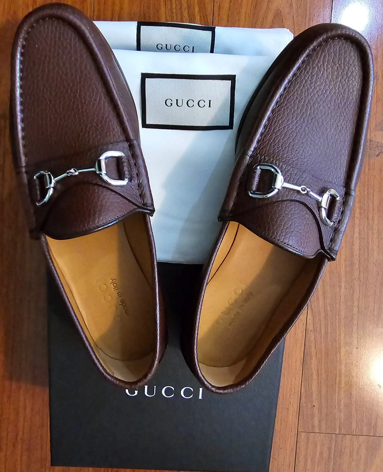 NEUF Gucci homme cuir tige et semelle mocca SI cocoa gucci 6 /7 7,5US