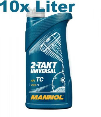 10x1 Liter Mannol 2-Takt Universal Motorradöl Mischöl mineralisch 2T API TC 