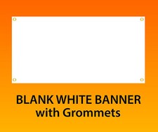 2x6 White Blank Vinyl Banner, 13oz, Hems 4 side,Grommets, Ready to Hang