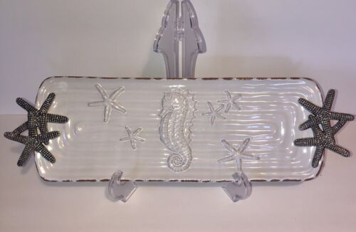 Mud Pie Sea Horse Serving Tray w/ Starfish Handles