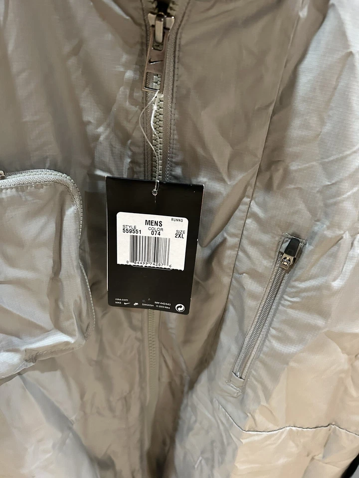 Nike Running Men's Explore Storm Fit Jacket 559551 Silver - Size 2XL - Image 3 of 4