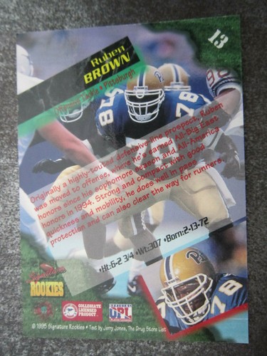 Ruben Brown #13 Signature Rookies American Football Trading Card (L1T) - Picture 2 of 2