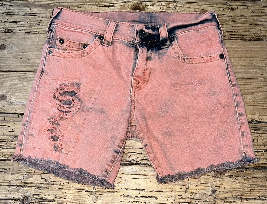 True Religion Women's Sz 30 Coral Acid Wash Ricky Relaxed