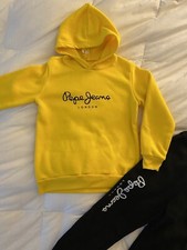 Boys Track Suit - Jacket Pants - 2 Piece Set - Size 6-7 Year Old Yellow/Black