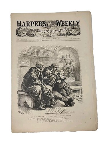 1872 Harper's April 6 News Labor Supreme Court Slavery Post Civil War B387 - Imagen 2 de 9