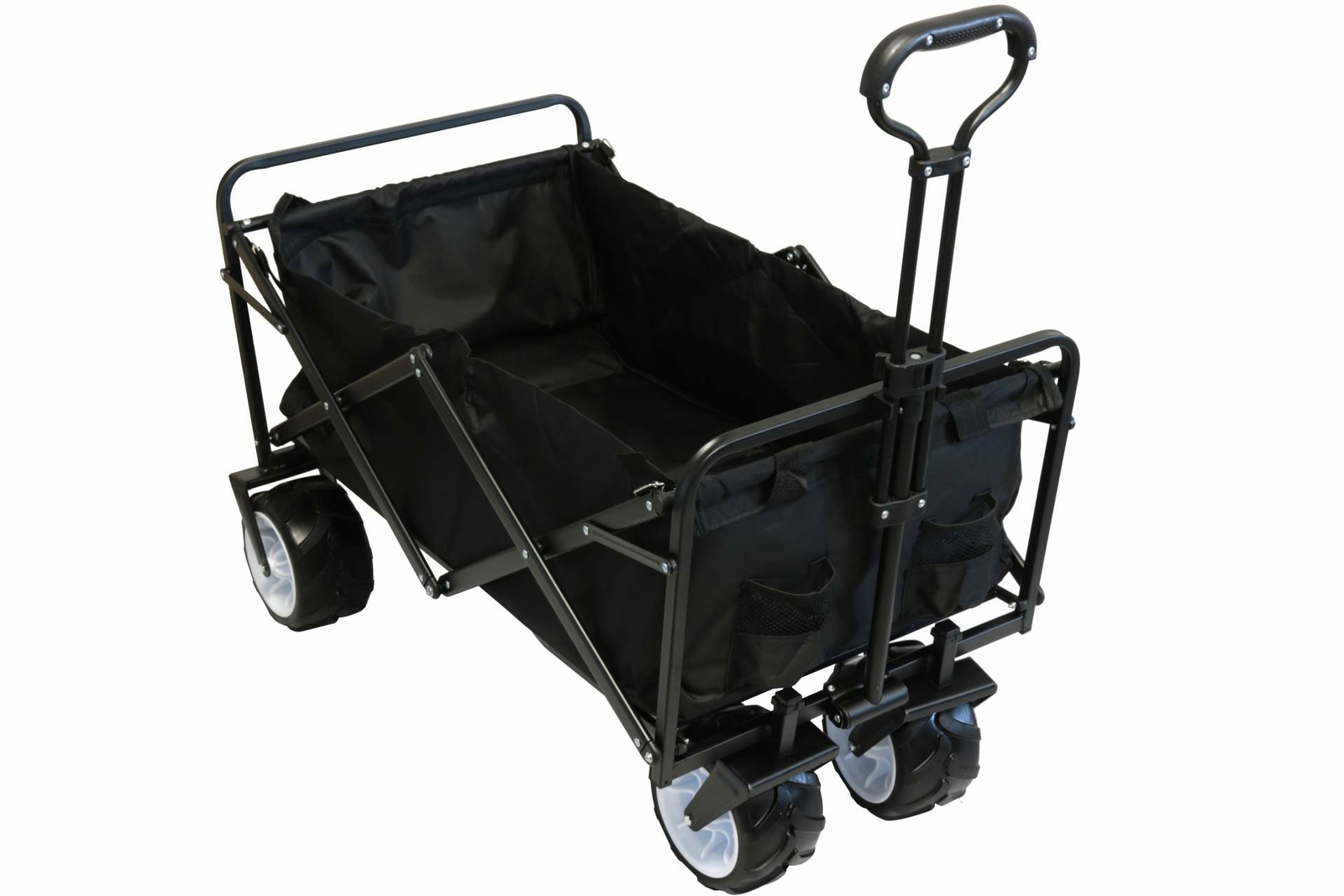 KYNAST Bollerwagen schwarz bis 80 kg klappbar mit extra breiten 