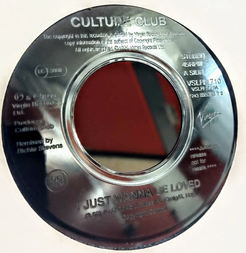 CULTURE CLUB I JUST WANNA BE LOVED 7" UK JUKEBOX VINYL 45 FREE CUSTOM PIC SLEEVE - Image 4 of 4