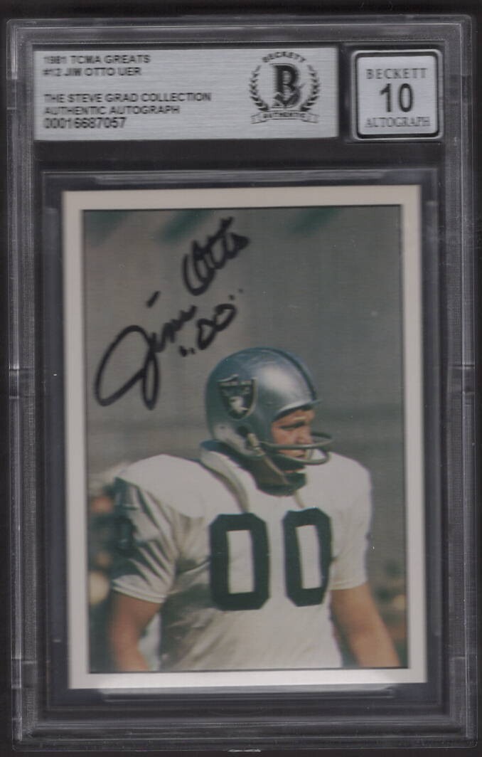 Jim Otto Autographed Signed Las Vegas Raiders 1981 TMCA 10 BECKETT TOP AUTHENTICATOR STEVE GRAD PAWN STARS 
