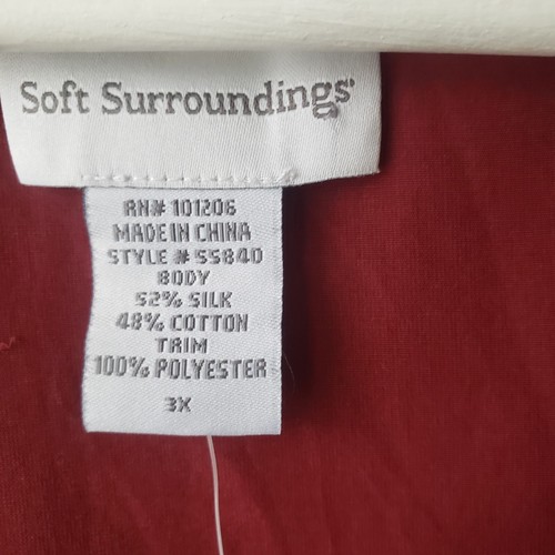 Soft surroundings womens Sheer Bottom blouse size 3X burgundy silk blend - Picture 5 of 6
