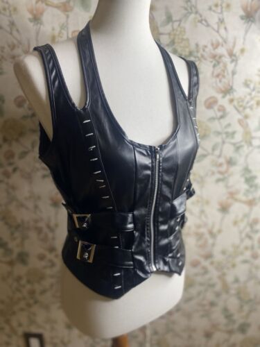 DC Catwoman Talla Mediana Negro Chaleco Top Disfraz