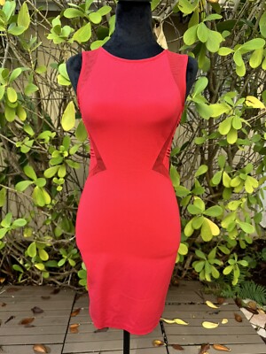 bright red bodycon dress Parker Women's Mesh Cut Out Sleeveless Party size XS semi prom dress loving silhouette Size:14 size Maxi lenght NWT Davids Bridal Bridesmaid/Prom