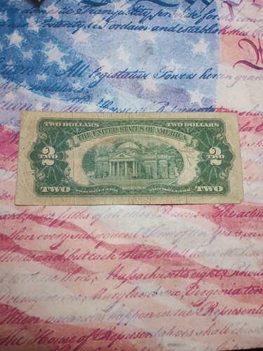 🇺🇲1953B $2 RED SEAL A-A BLOCK (A70869181A) LOW GRADE🇺🇲 - Picture 4 of 8