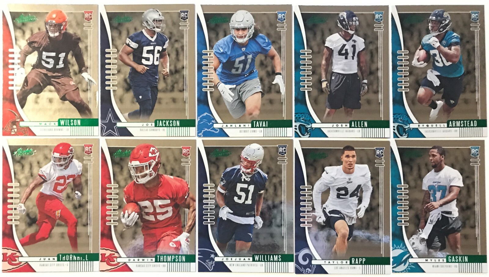 2019 Absolute Football Base and Rookie Parallel Green/Square/Mosaic (You Pick)