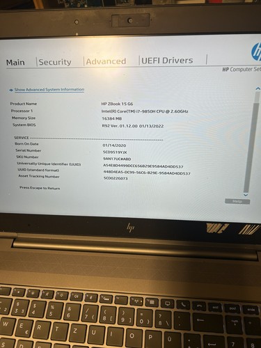 Für HP Zbook 15 G6 Mobile Workstation Mainboard i7-9850H L68828-601 T2000 - Afbeelding 3 van 7
