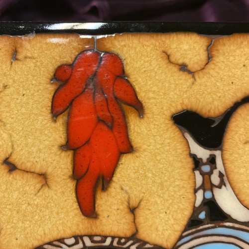 Vtg 1990 Earthtones Art Southwest Tile Signed Native American Design Signed Cici - Picture 5 of 9