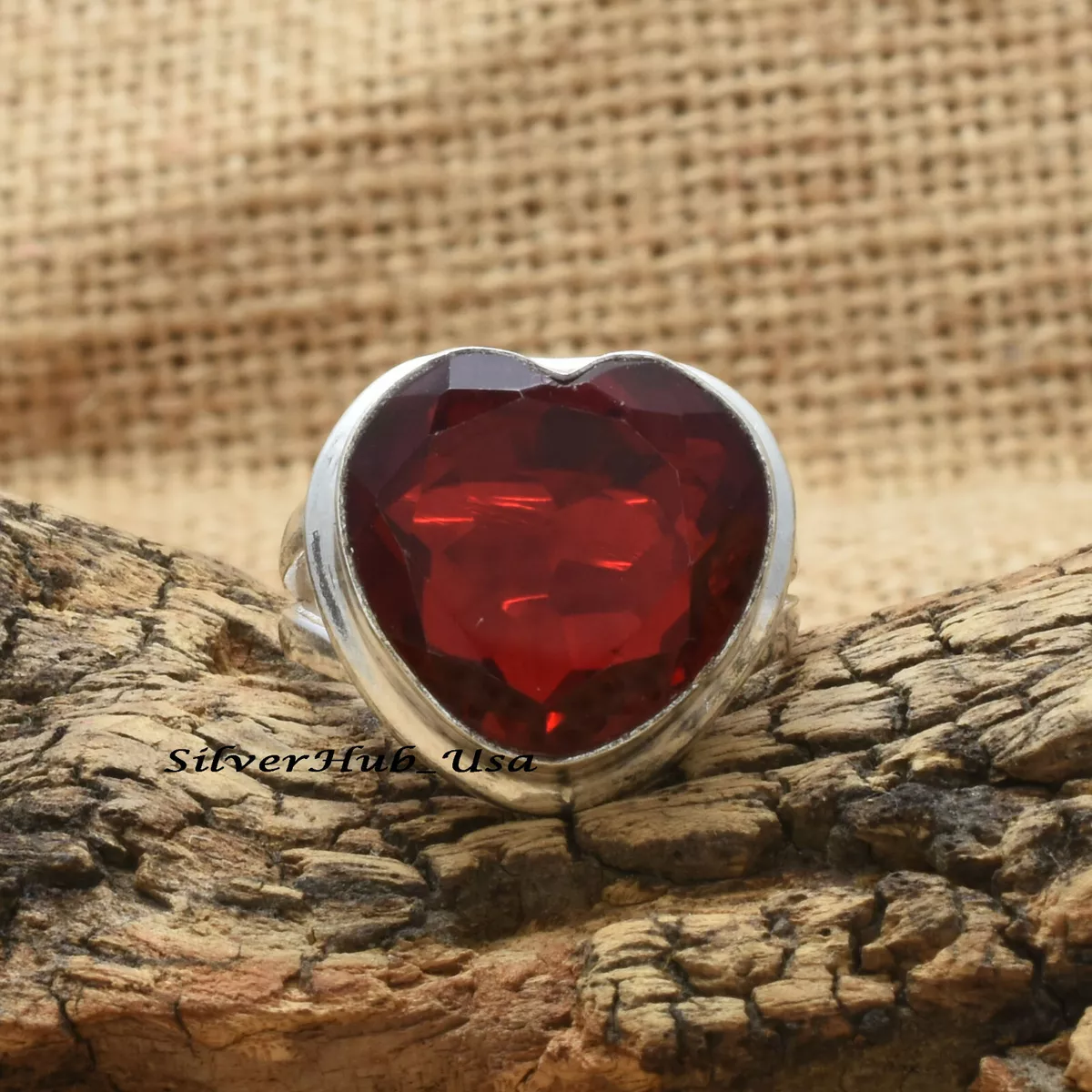 Heart shaped on sale garnet ring