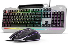 AULA KEYBOARD T102 104 KEYS GAMING KEYBOARD MOUSE COMBO GREY KEYCAPS BLACK PANEL