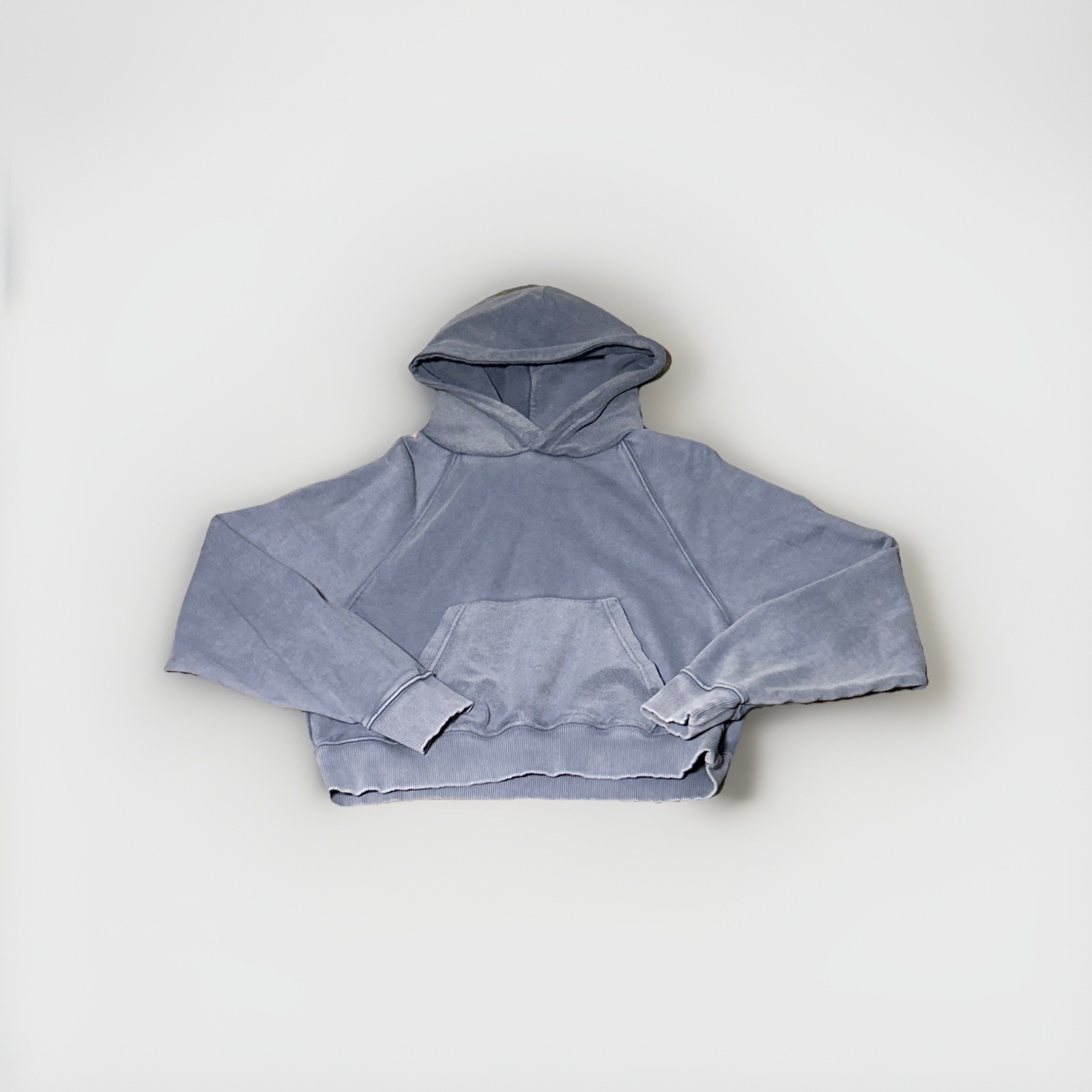 Aerie Cropped Blue Sweatshirt/Hoodie Women's Size S/P, 100% Cotton