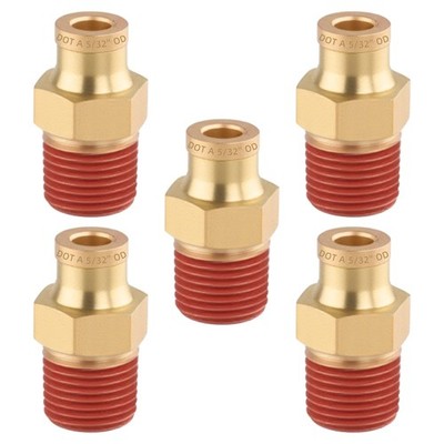 5PCS Quick Push to Connect Fittings,Brass Union Straight DOT Approved 5/32'' T...