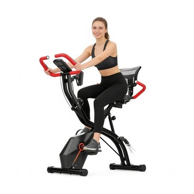 USLIM Foldable Exercise Bike for Home, Uright and Recumbent Stationary Bike w...