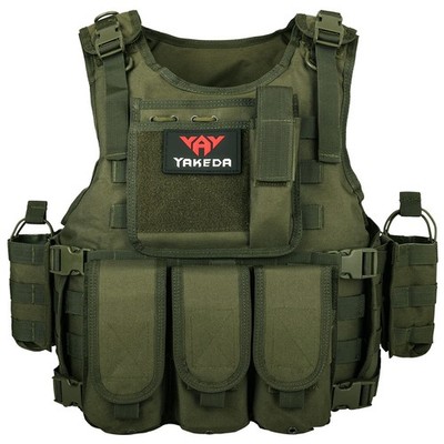 YAKEDA Adjustable Tactical Vest w/ MOLLE Pouches for Airsoft
