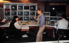 Dagmar Berghoff Hamburg ARD "Tagesschau" control room monitors- 1970s Old Photo