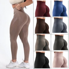 Womens Workout Leggings Seamless Scrunch Butt Tummy Control Gym Sport Yoga Pants
