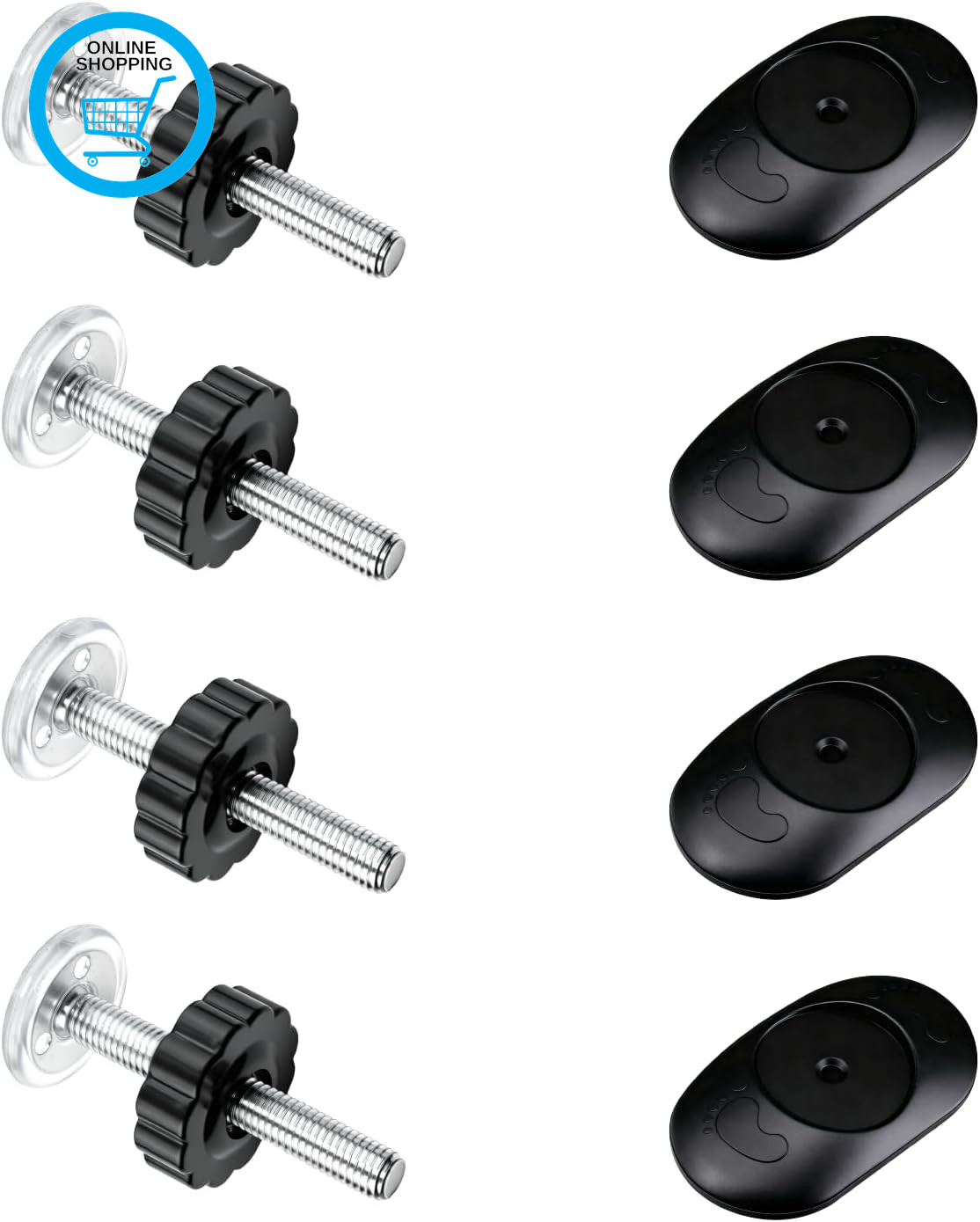 4 Sets Baby Gate Extension Spindle Rods Kit, 4 Pcs Baby Gate Wall Protector & 4