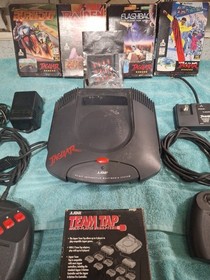 Atari Jaguar Console Bundle Tested 5 Games 2 Controller, Power RF Adapter Manual