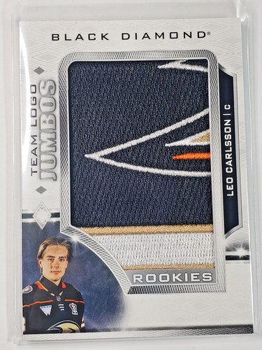 Leo Carlsson #RTL-LC — 2023 Upper Deck Black Diamond Rookie Team Logo Jumbo Patch hockey card