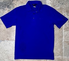 Nike Tiger Woods Collection Dri Fit Golf Polo Men’s Medium Blue Logo Swoosh Snap