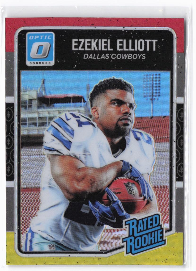 2016 Donruss Optic Ezekiel Elliott RC #168 Red and Yellow Dallas Cowboys