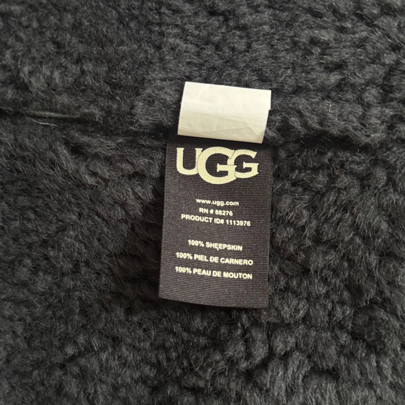 UGG Clint Men's Black Suede Lambskin Leather Shearling Trucker Jacket Coat M - product detail image 7