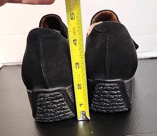 Aquatalia Damenschuhe Freizeit Keilabsatz Halbschuhe Clogs Größe 11 schwarz Wildleder mit Riemen - Bild 7 von 10