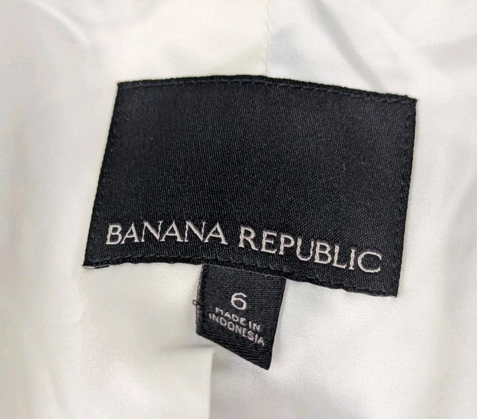 Blazer Banana Republic Mujer Talla 6 Azul Floral Botón Único Abrigo Deportivo Algodón Foto 4 de 4