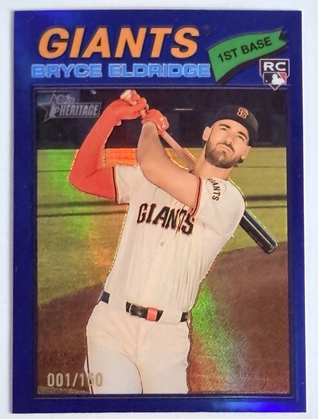 2026 Topps Heritage - Bryce Eldridge #310 Blue Chrome Bordered 001/150 (RC)
