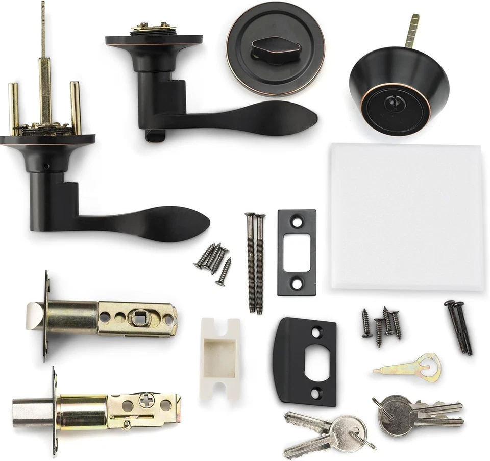 Maçaneta de porta alavanca de entrada reversível para lado direito e esquerdo e um único cilindro - Imagem 4 de 4