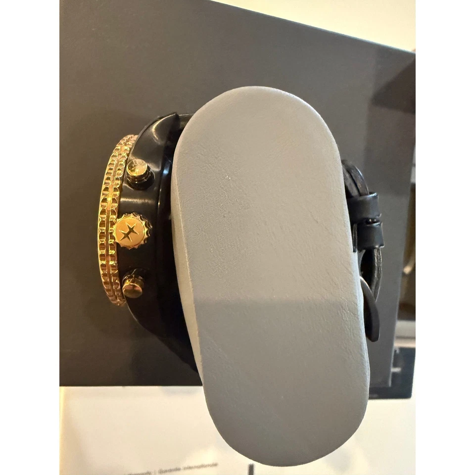 Reloj Hamilton Cronógrafo Automático Bisel Dorado Correa Cuero Negro Foto 4 de 4