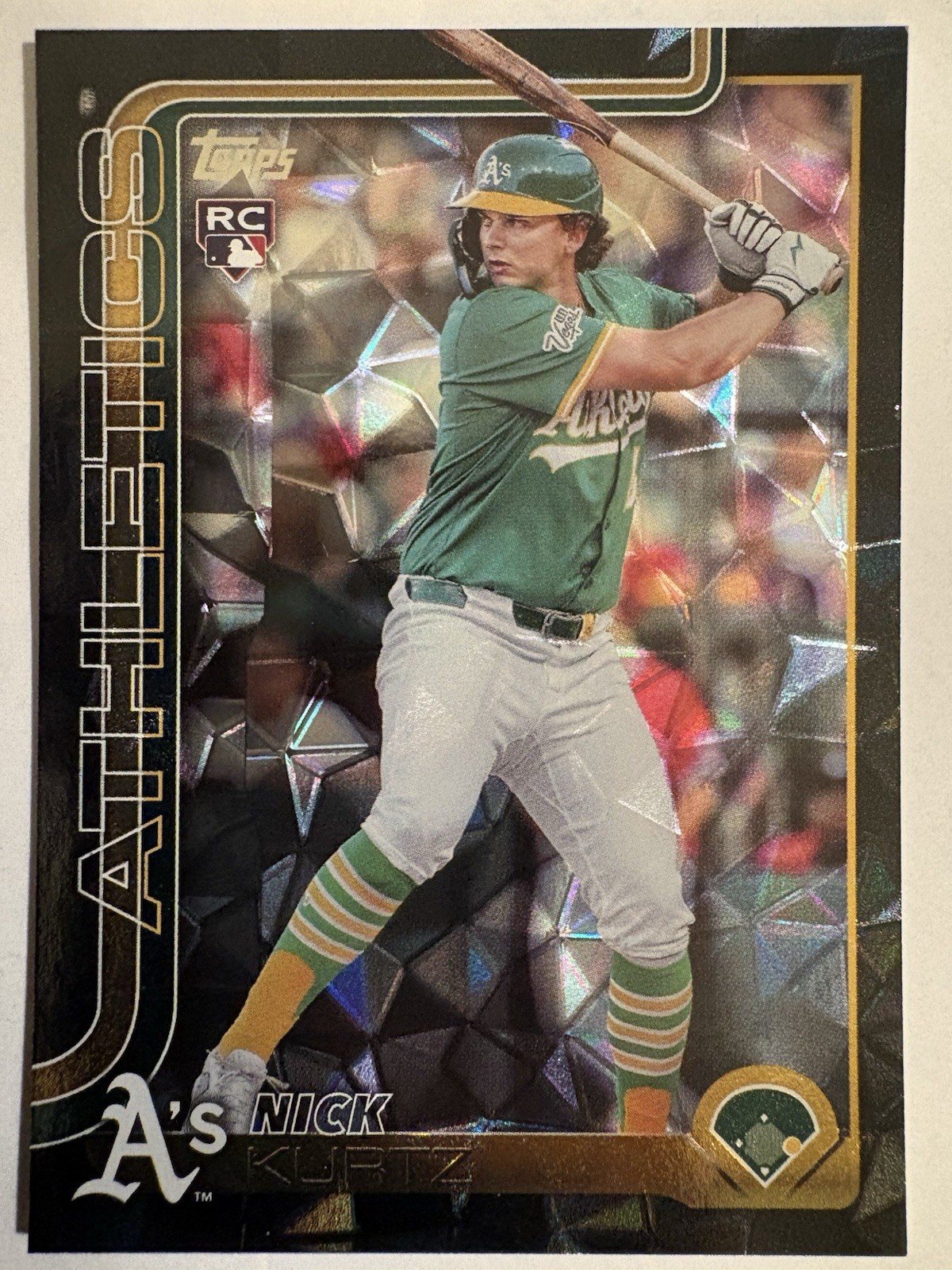 2025 Topps Update Series Nick Kurtz #US201 Black Diamante Foil /10 (RC)
