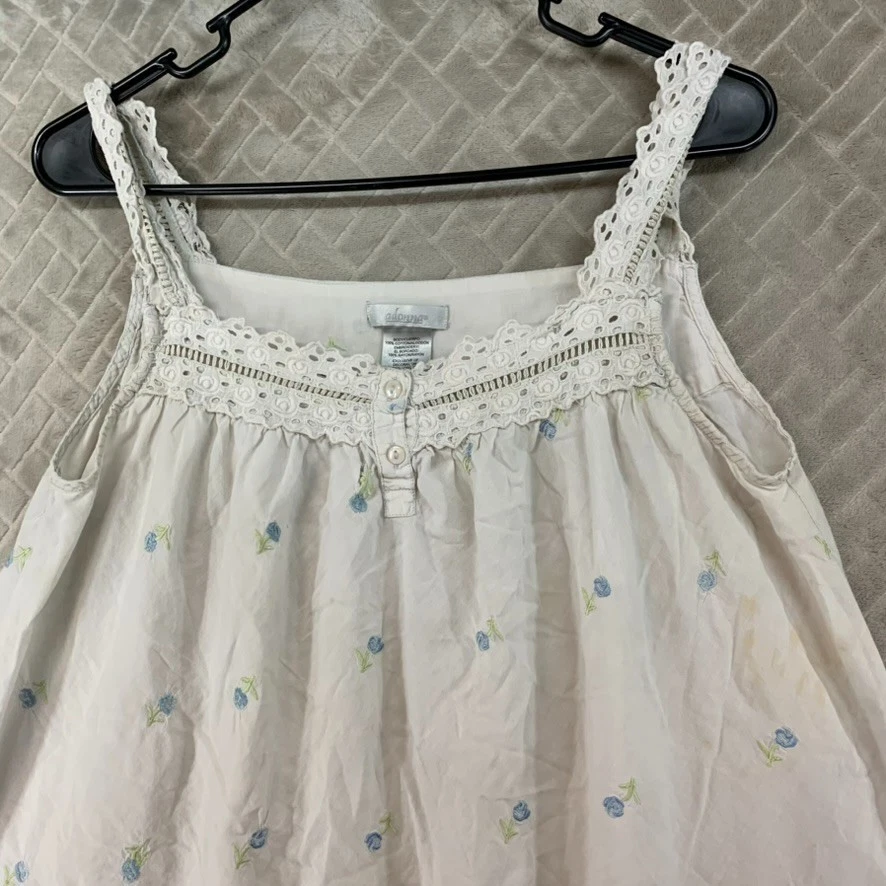 Vestido de pijama corto blanco bordado flores encaje Adonna para mujer M Foto 2 de 4