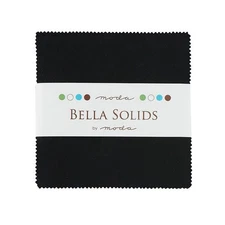 Bella Solids Charm Pack Black 9900Pp 99 Moda Precuts#1