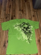 No Boundaries Skull Graphic Knit T-Shirt Gree...